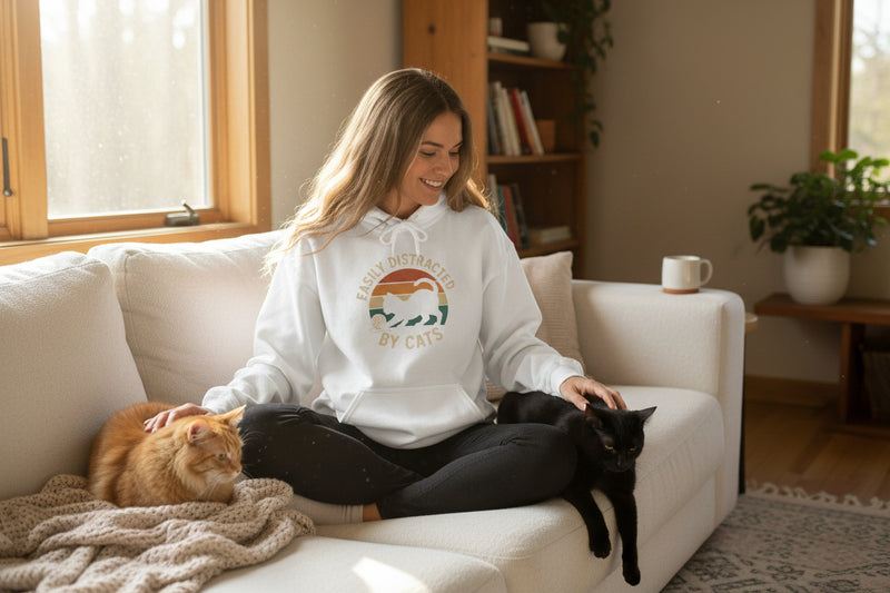 Easily Distracted By Cats Hoodie