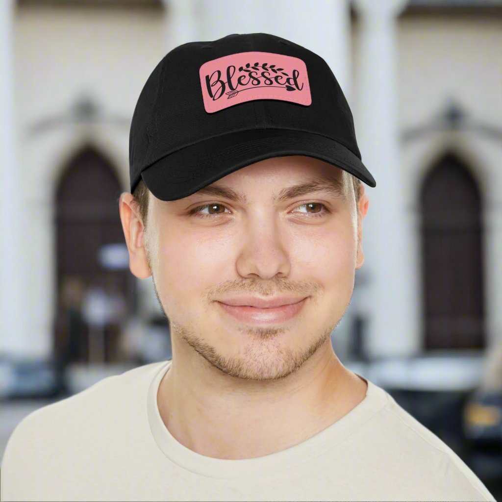 Blessed Hat with Leather Patch – Inspirational Adjustable Dad Cap Gift - WJMAPPAREL.COM