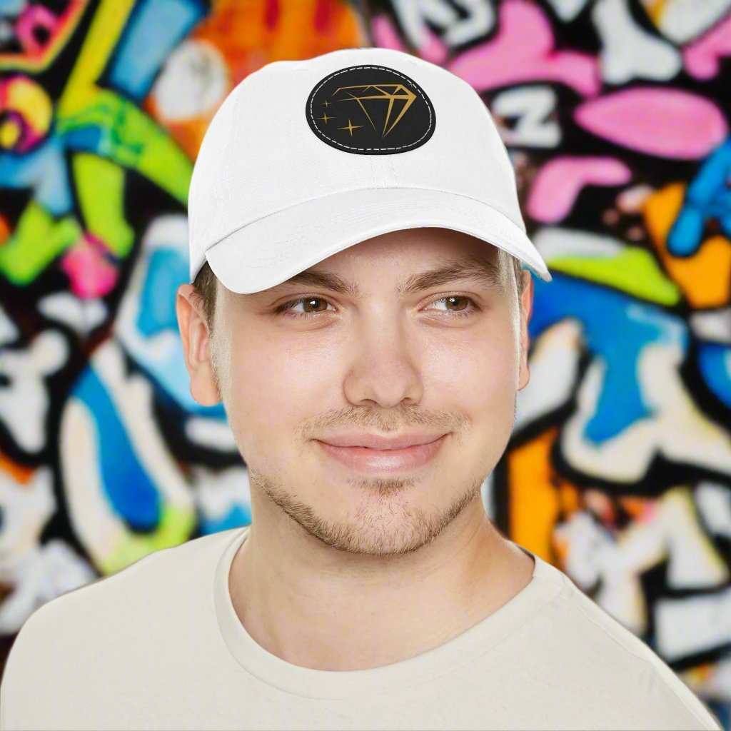 WJM Logo Hat with Leather Patch – Unisex Adjustable Dad Cap - WJMAPPAREL.COM