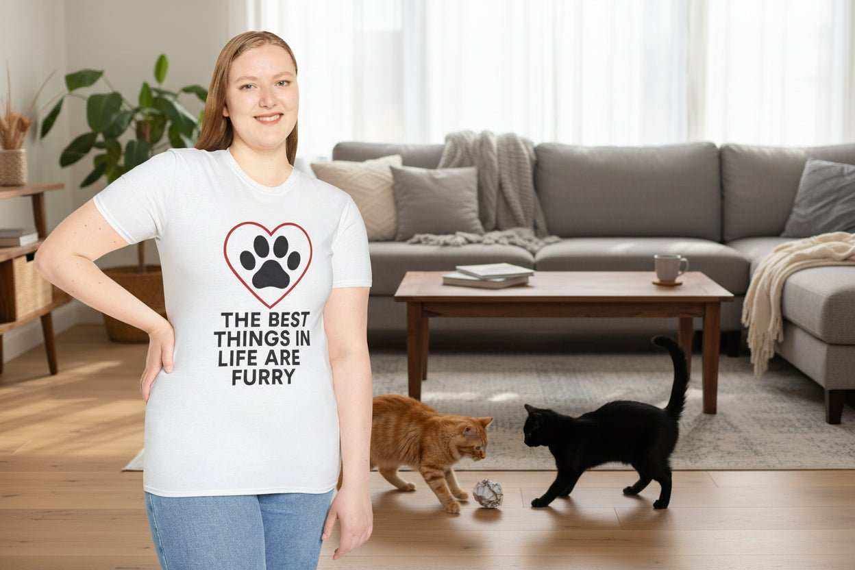 Best Things in Life Are Furry T-Shirt – Funny Dog & Cat Lover Gift Tee - WJMAPPAREL.COM