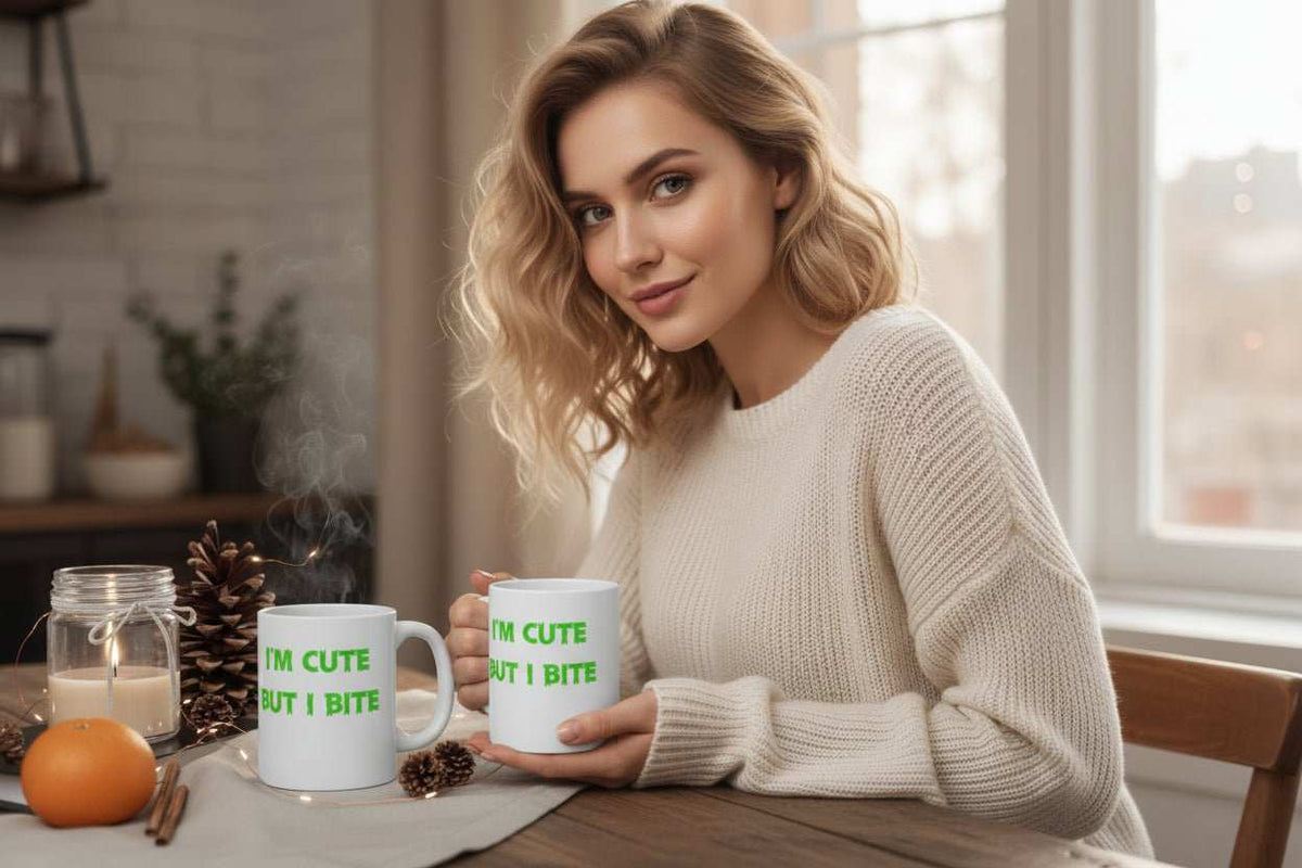 Cute But I Bite 11oz Mug – Funny Sassy Statement Coffee Cup Gift - WJMAPPAREL.COM