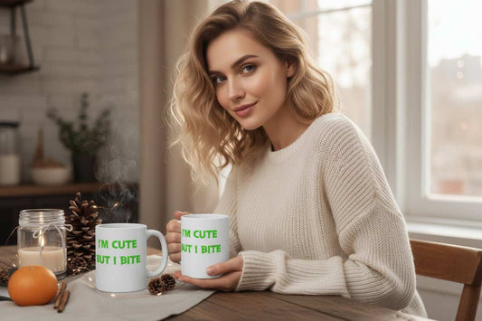 Cute But I Bite 11oz Mug – Funny Sassy Statement Coffee Cup Gift - WJMAPPAREL.COM