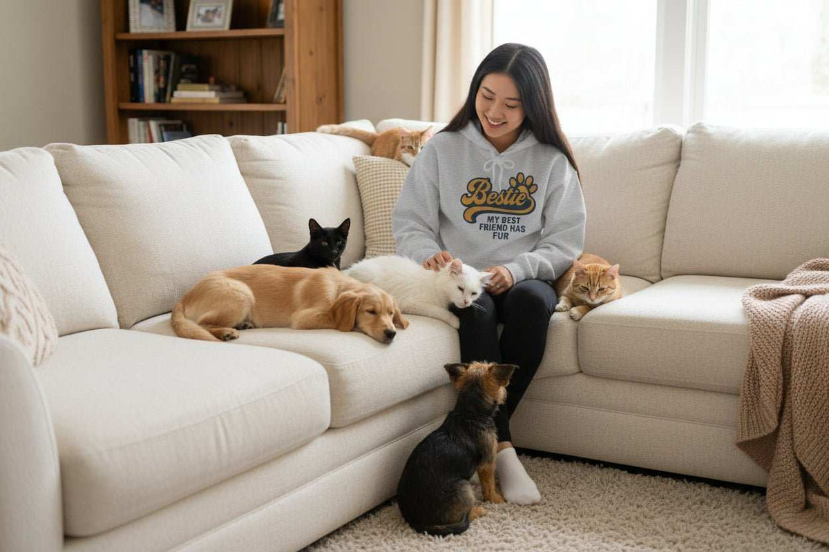 Bestie Fur Friend Dog Mom Hoodie – Cozy Dog Lover Sweatshirt Gift - WJMAPPAREL.COM