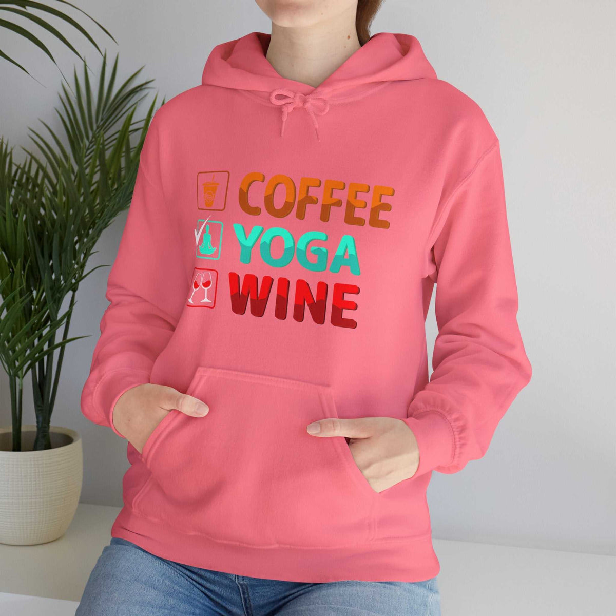 Coffee Yoga Wine Hoodie – Funny Lifestyle Sweatshirt Gift for Women - WJMAPPAREL.COM