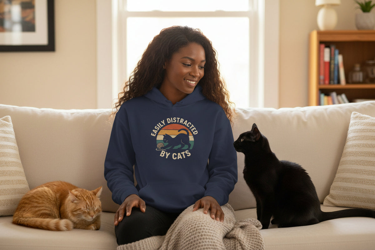 Easily Distracted By Cats Hoodie
