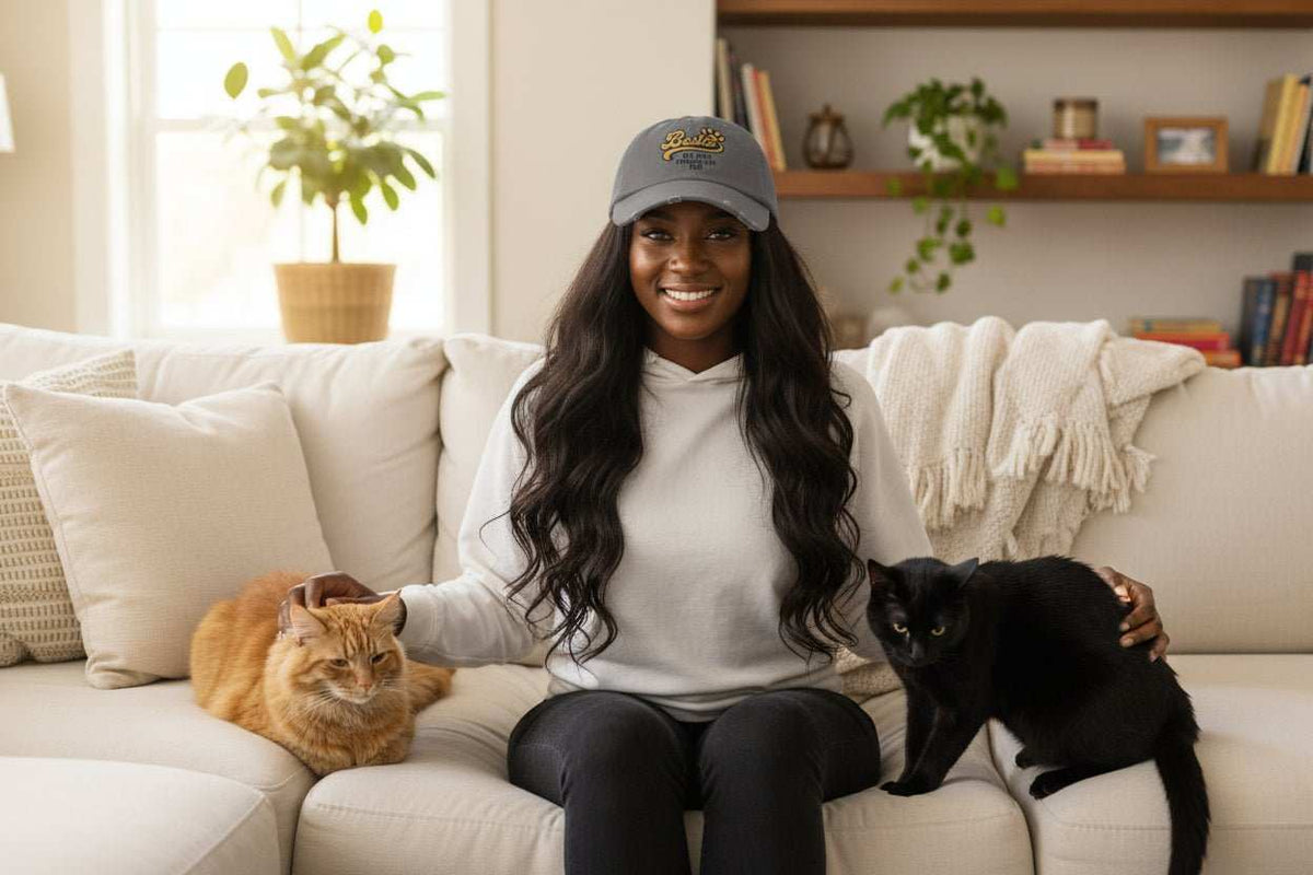 Bestie Fur Friend Dog Mom Hat – Funny Dog Lover Distressed Baseball Cap - WJMAPPAREL.COM