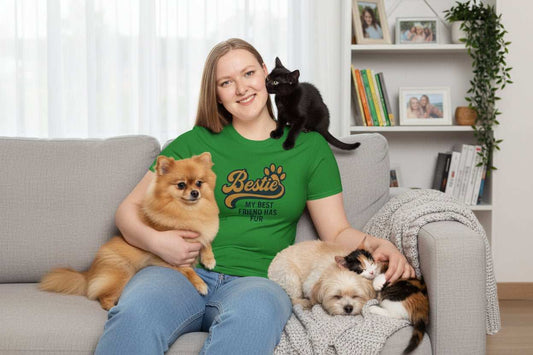 Bestie Fur Friend Cat Mom T-Shirt – Cute Cat Lover Gift - WJMAPPAREL.COM