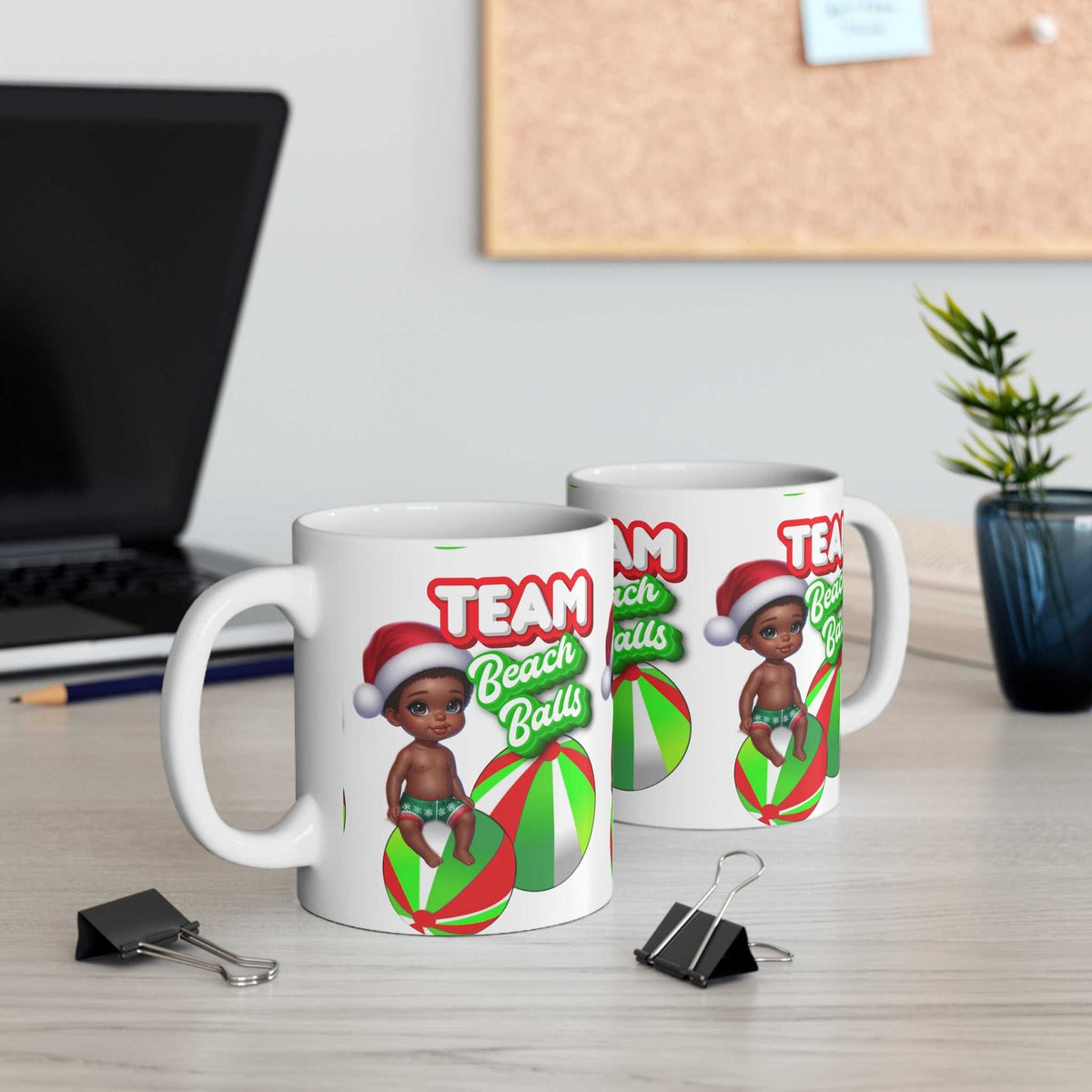 Team Beach Balls Christmas Baby 11oz Mug – Funny Holiday Gift Cup - WJMAPPAREL.COM