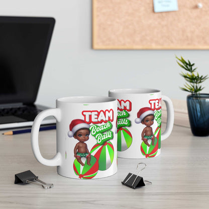 Team Beach Balls Christmas Baby 11oz Mug – Funny Holiday Gift Cup - WJMAPPAREL.COM
