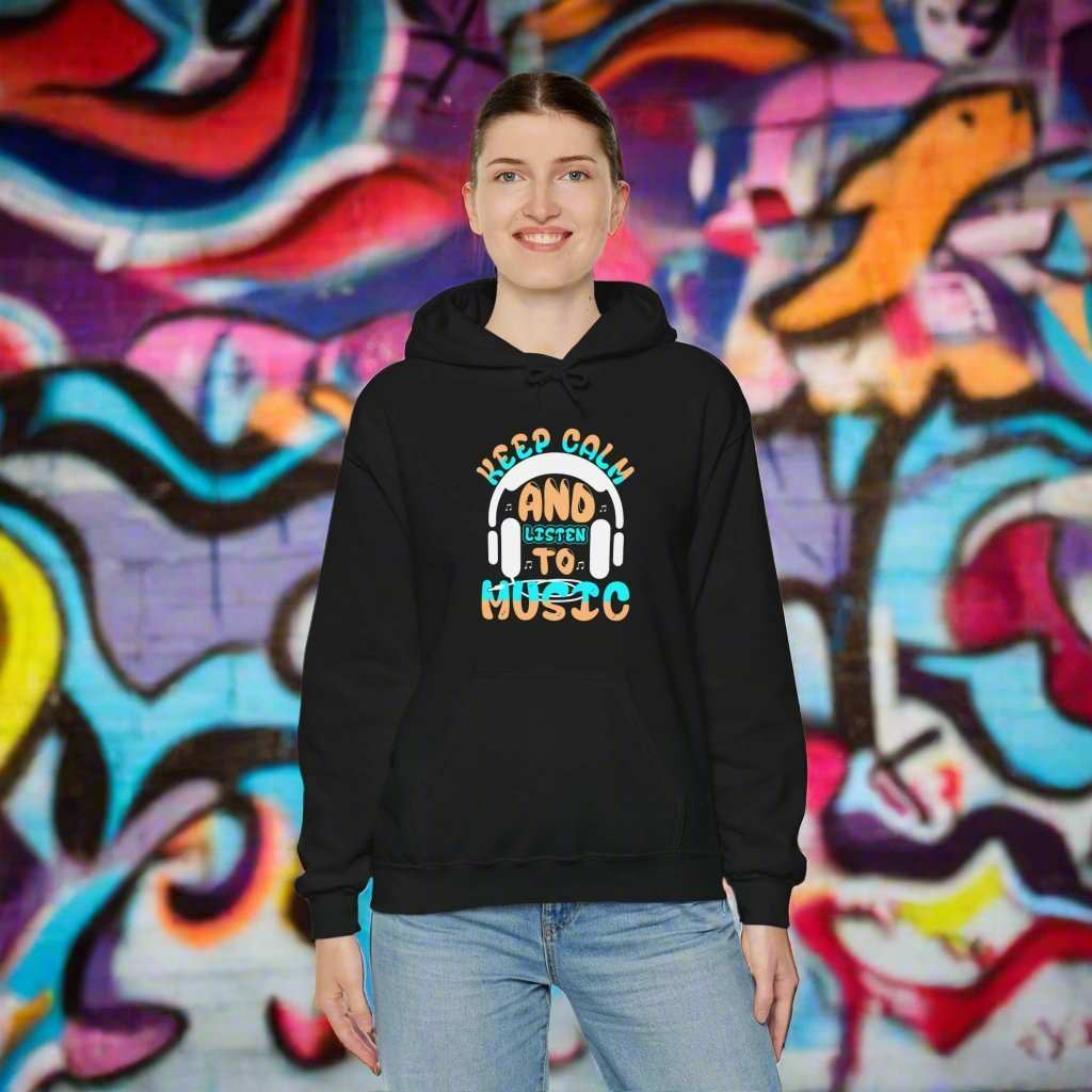 Keep Calm and Listen to Music Hoodie – Music Lover Sweatshirt Gift - WJMAPPAREL.COM