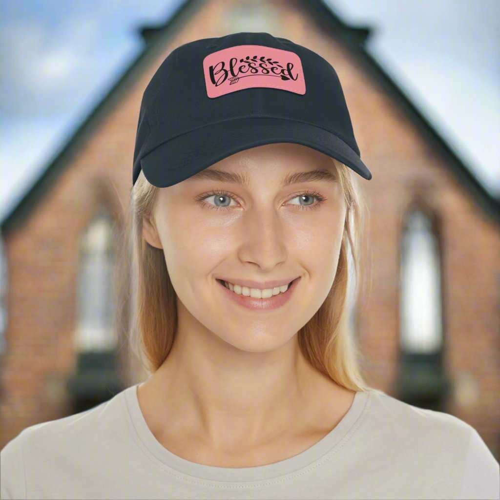 Blessed Hat with Leather Patch – Inspirational Adjustable Dad Cap Gift - WJMAPPAREL.COM