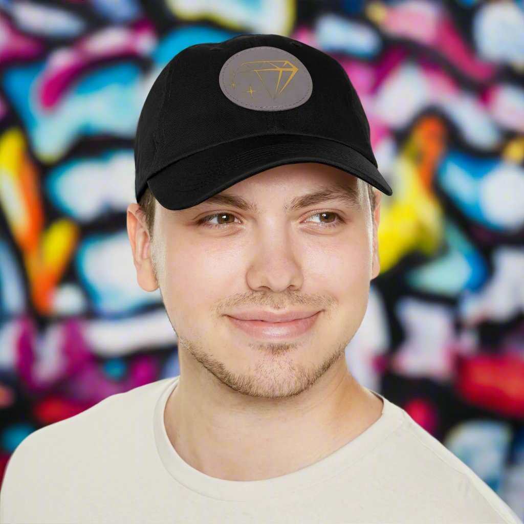 WJM Logo Hat with Leather Patch – Unisex Adjustable Dad Cap - WJMAPPAREL.COM