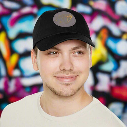 WJM Logo Hat with Leather Patch – Unisex Adjustable Dad Cap - WJMAPPAREL.COM