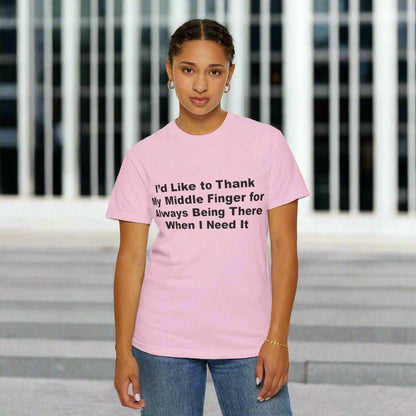 Middle Finger “Being There” T-Shirt – Funny Sarcastic Graphic Tee Gift - WJMAPPAREL.COM