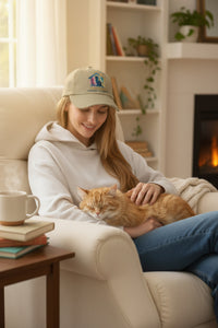 Watercolor Cat Inside House Hat