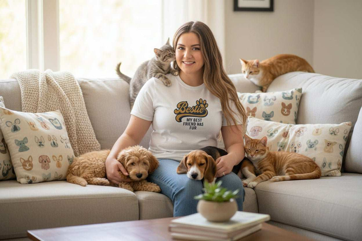Bestie Fur Friend Cat Mom T-Shirt – Cute Cat Lover Gift - WJMAPPAREL.COM