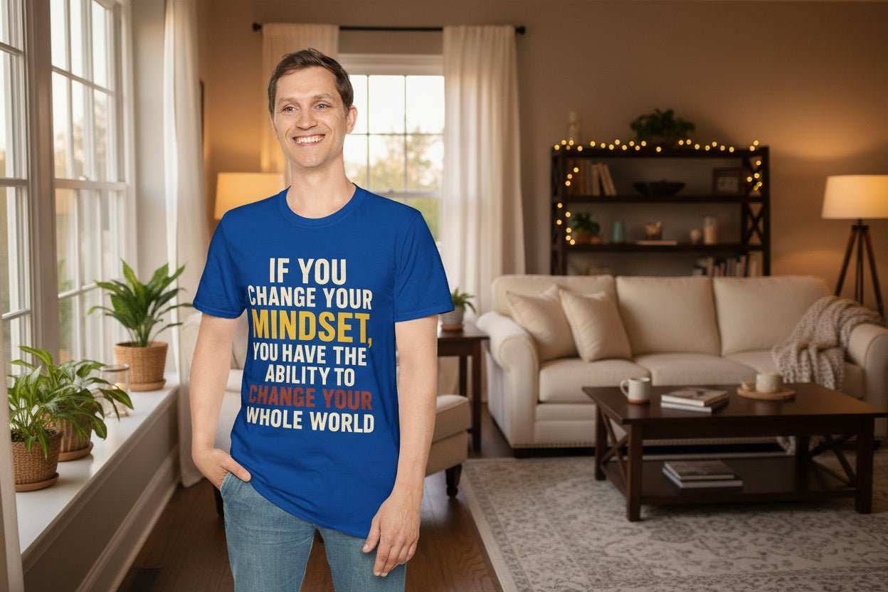 Motivational T-Shirt – “Change Your Mindset Change Your Whole World” Inspirational Gift - WJMAPPAREL.COM