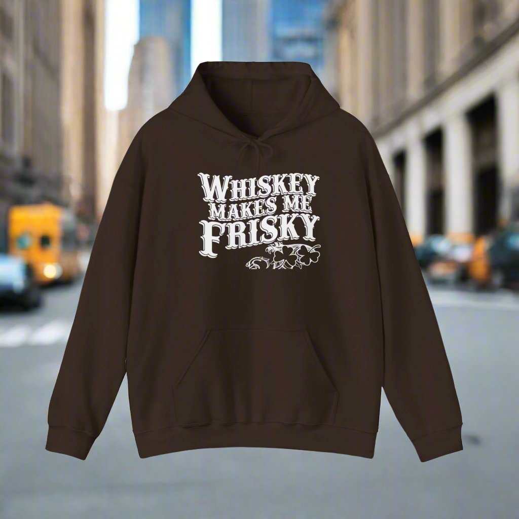 Whiskey Makes Me Frisky Hoodie – Funny Drinking Humor Sweatshirt Gift - WJMAPPAREL.COM