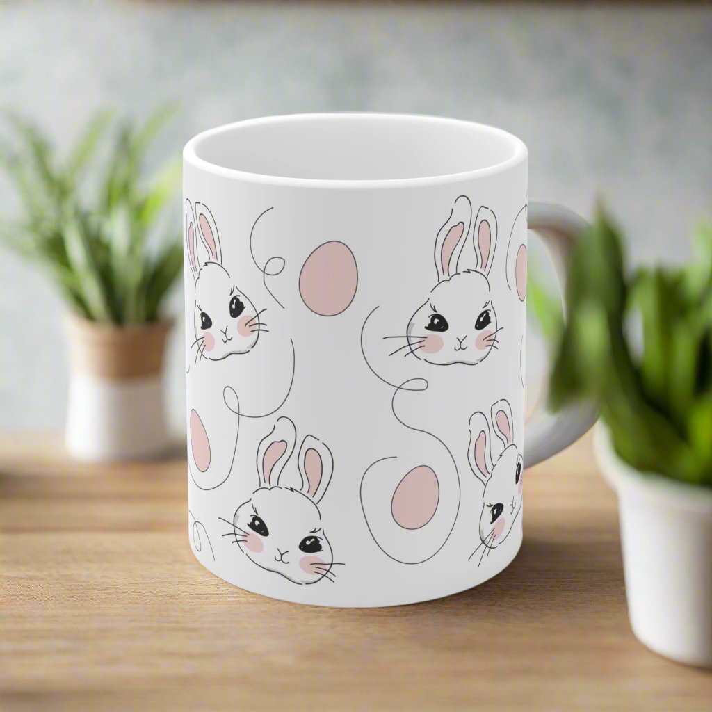 Cute Bunny 11oz Mug – Adorable Ceramic Coffee Mug Gift - WJMAPPAREL.COM