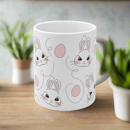 Cute Bunny 11oz Mug – Adorable Ceramic Coffee Mug Gift - WJMAPPAREL.COM