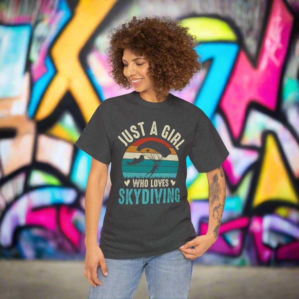 Just A Girl Who Loves Skydiving T-Shirt – Skydiver Graphic Tee Gift - WJMAPPAREL.COM