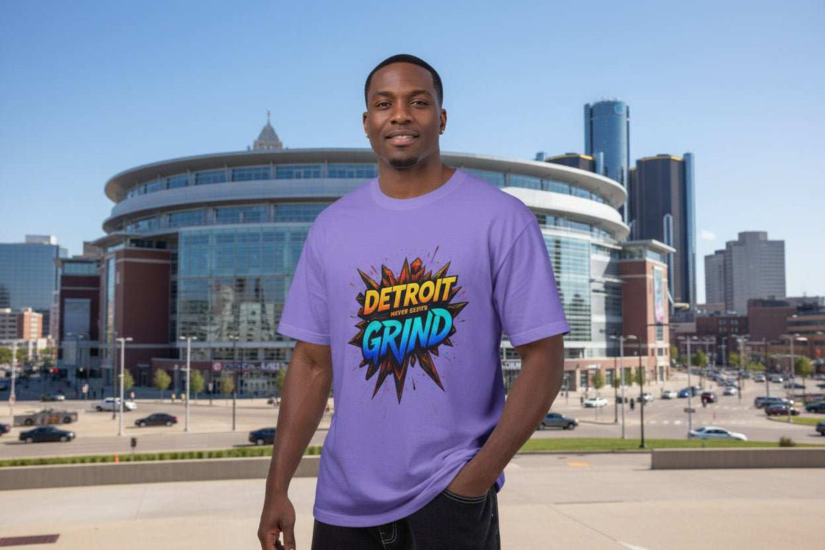 Detroit Grind Graphic T-Shirt – Motivational Hustle Tee Gift for Detroit Fans - WJMAPPAREL.COM