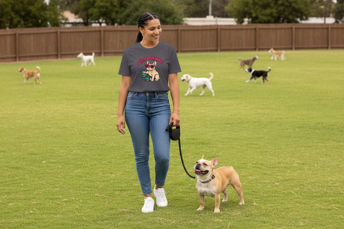 Cute Dog Lover Shirt – Skate and Snuggle Pup T-Shirt for Dog Moms & Skater Girls - WJMAPPAREL.COM