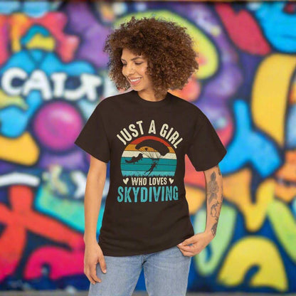 Just A Girl Who Loves Skydiving T-Shirt – Skydiver Graphic Tee Gift - WJMAPPAREL.COM