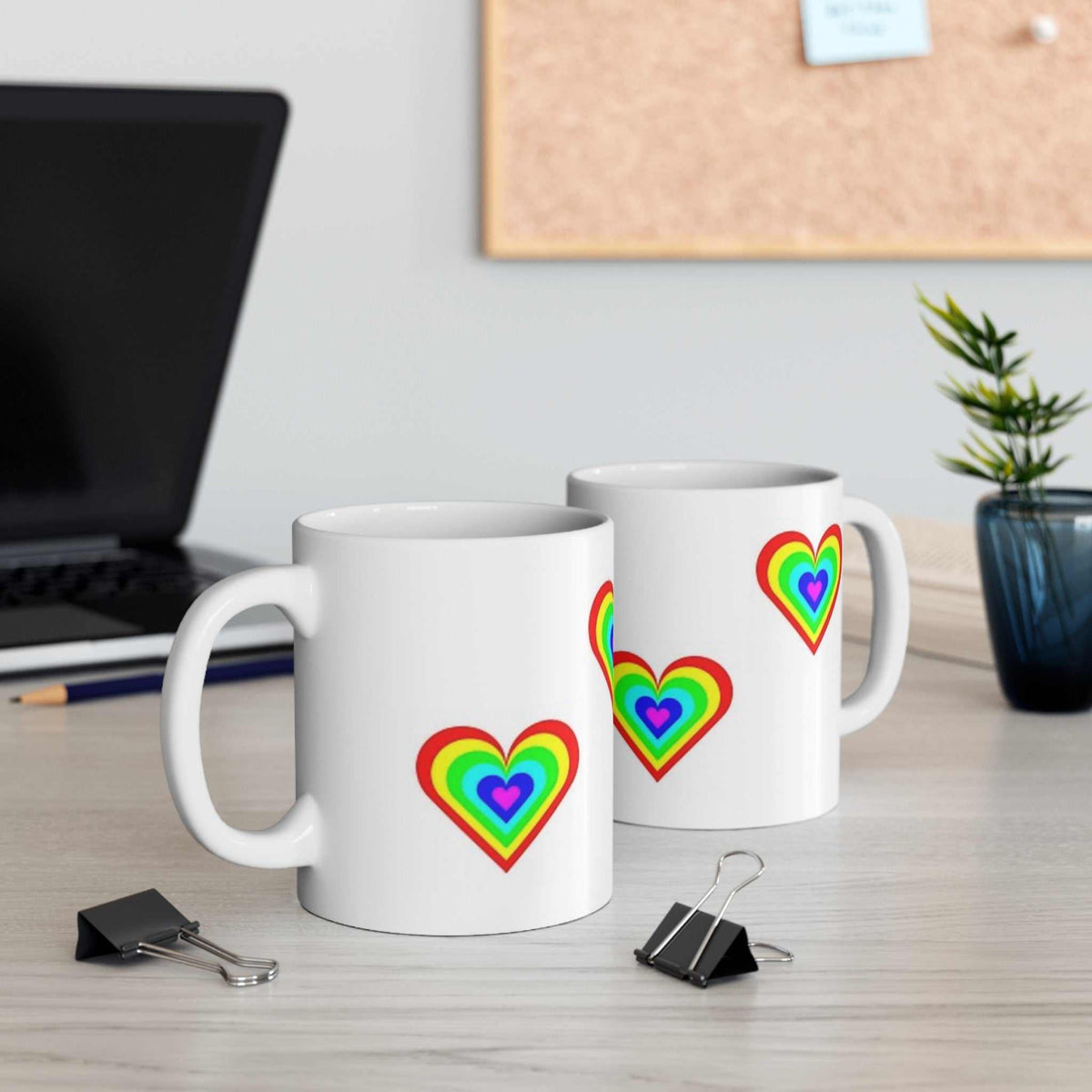 Rainbow Heart 11oz Mug – Pride Love Coffee Mug Gift - WJMAPPAREL.COM