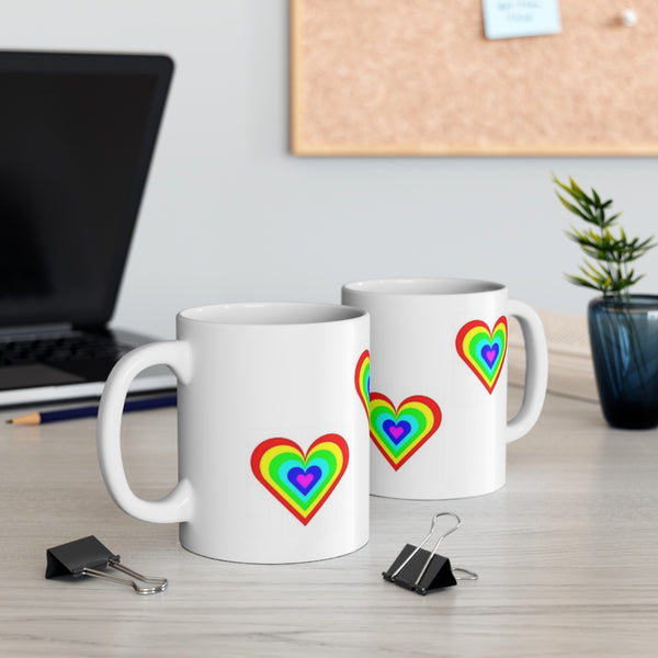 Rainbow Heart 11oz Mug