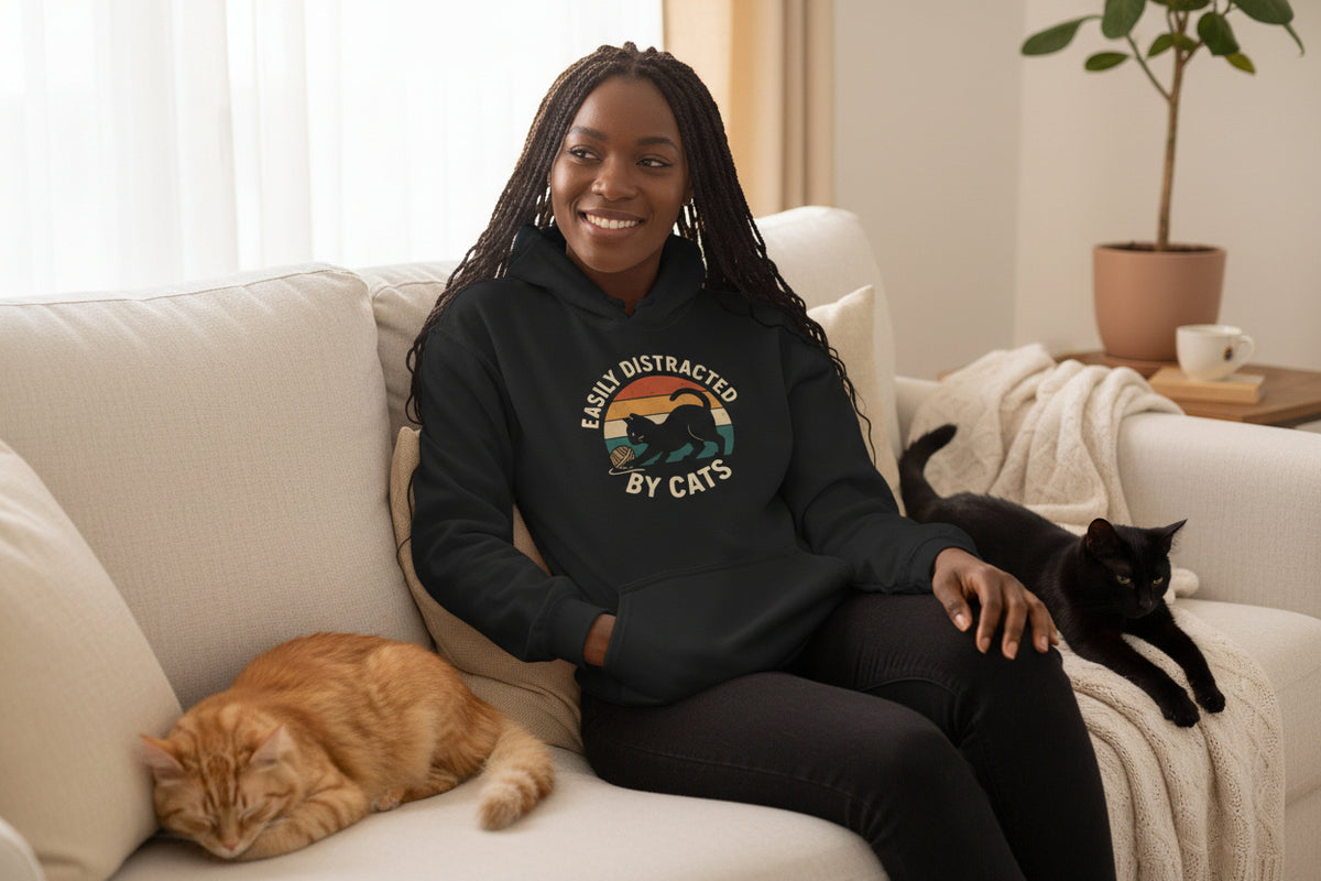 Easily Distracted By Cats Hoodie
