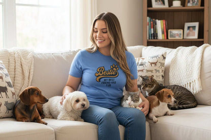Bestie Fur Friend Cat Mom T-Shirt – Cute Cat Lover Gift - WJMAPPAREL.COM