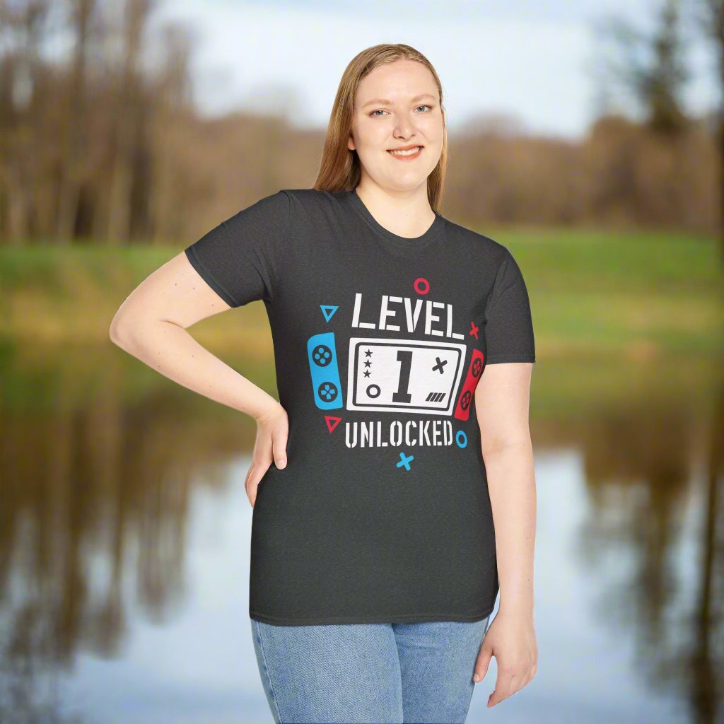 Level 1 Unlocked t-shirt helps you experience the perfect blend of sty