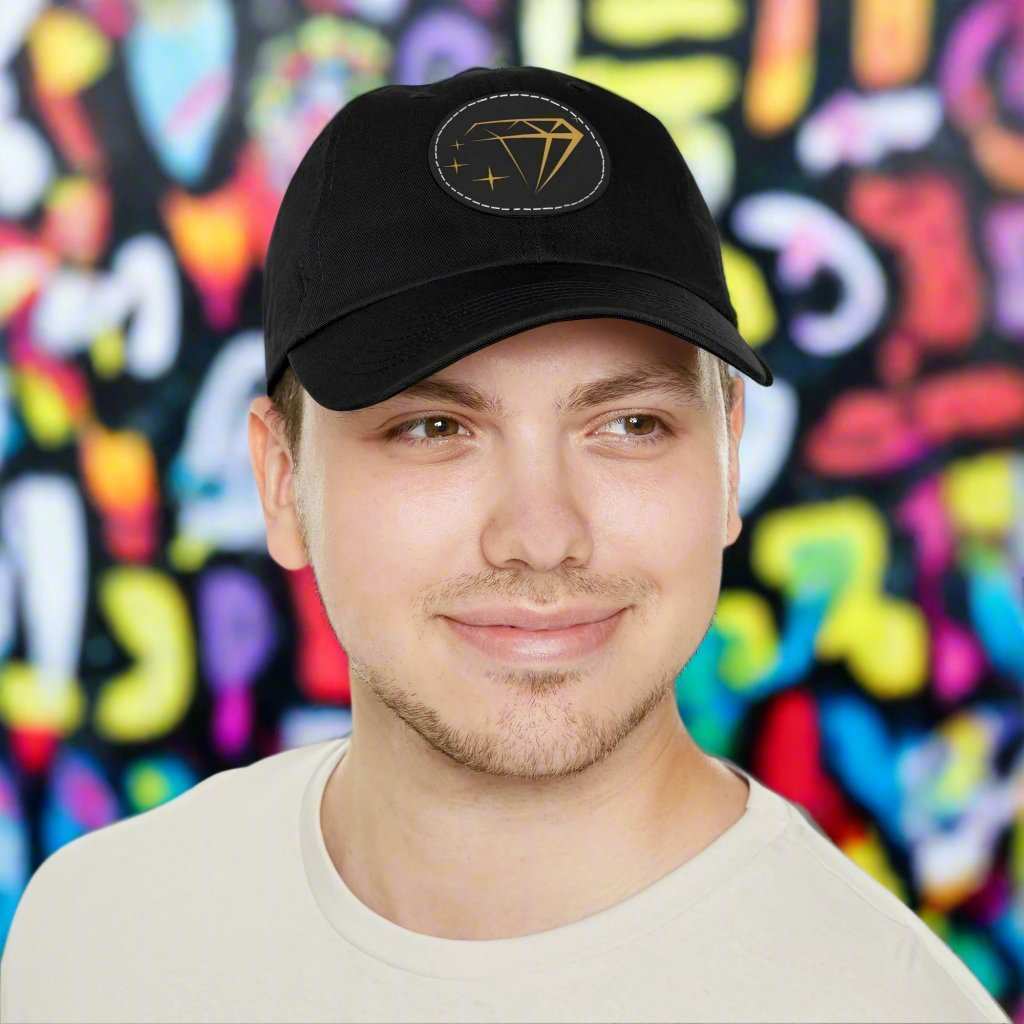 WJM Logo Hat with Leather Patch – Unisex Adjustable Dad Cap - WJMAPPAREL.COM