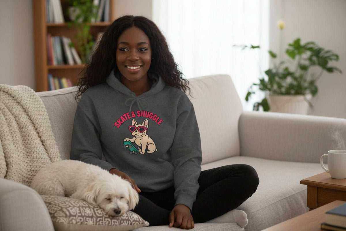 Skate & Snuggle Hoodie – Cute Skater Sweatshirt Gift - WJMAPPAREL.COM