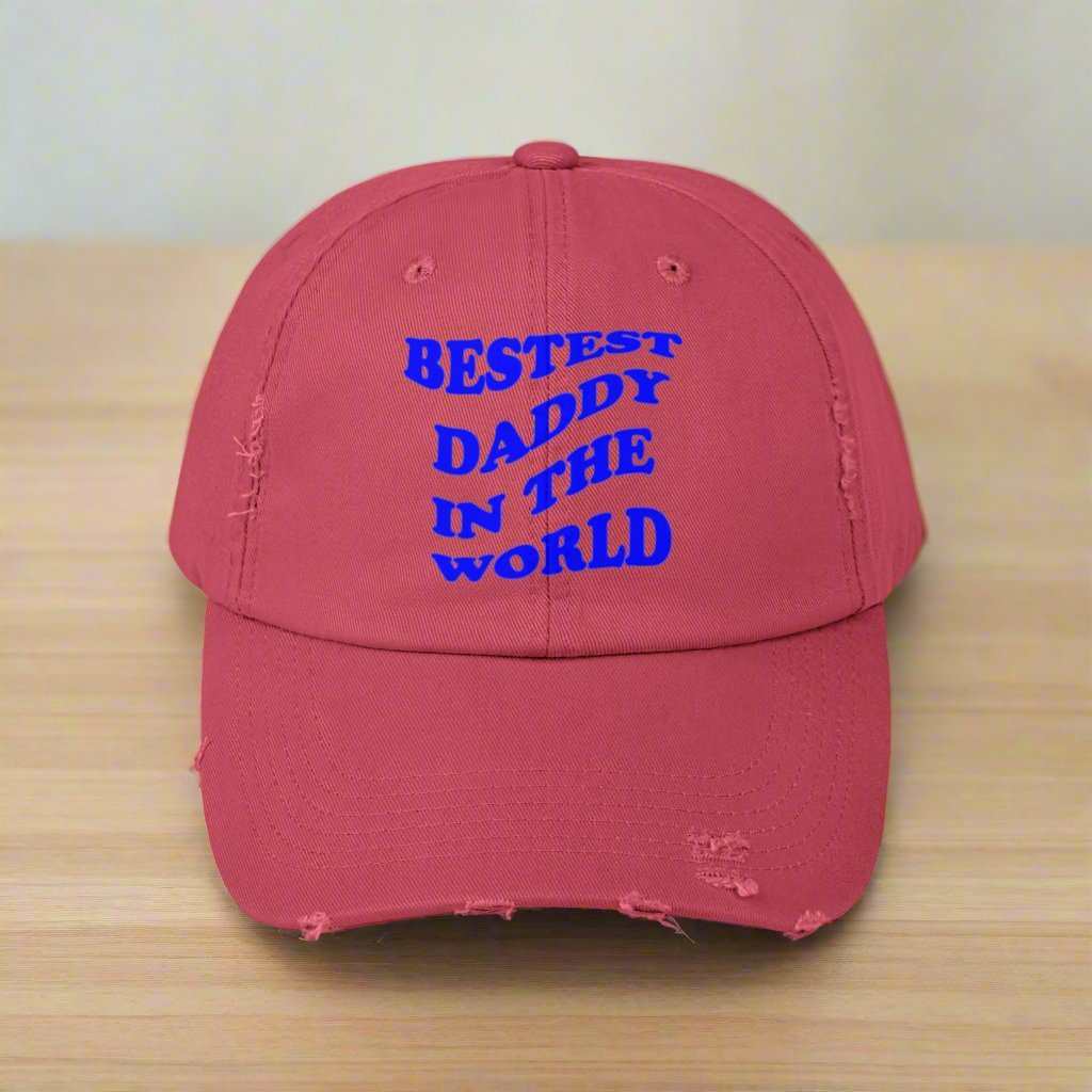 Bestest Daddy In The World Blue Dad Hat – Father’s Day Cap Gift - WJMAPPAREL.COM