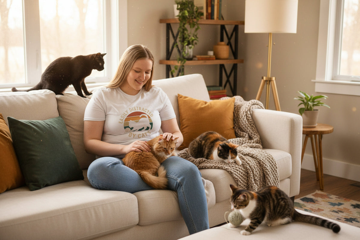 Easily Distracted by Cats T-Shirt