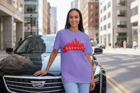 Detroit Skyline T-Shirt — Red Banner City Pride Tee - WJMAPPAREL.COM
