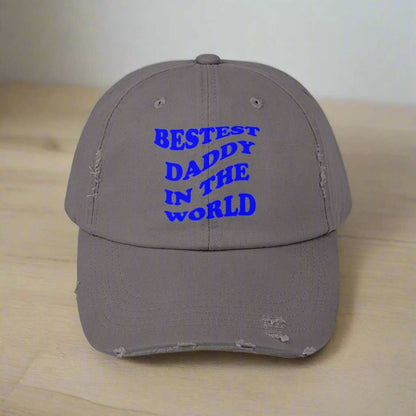 Bestest Daddy In The World Blue Dad Hat – Father’s Day Cap Gift - WJMAPPAREL.COM