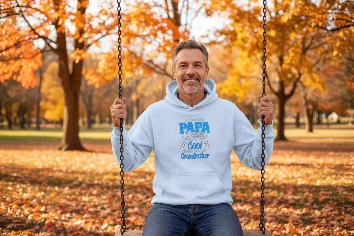 Funny Papa Hoodie – “Too Cool To Be Called Grandfather” Cozy Gift for Grandpa on Father’s Day - WJMAPPAREL.COM
