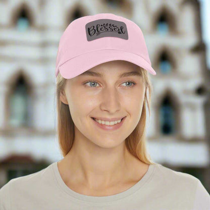 Blessed Hat with Leather Patch – Inspirational Adjustable Dad Cap Gift - WJMAPPAREL.COM