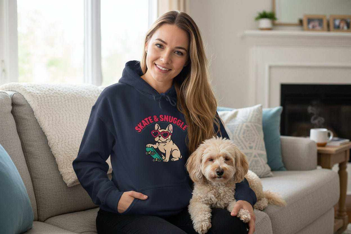 Skate & Snuggle Hoodie – Cute Skater Sweatshirt Gift - WJMAPPAREL.COM