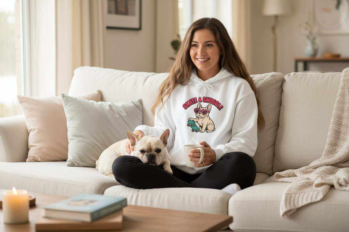 Skate & Snuggle Hoodie – Cute Skater Sweatshirt Gift - WJMAPPAREL.COM