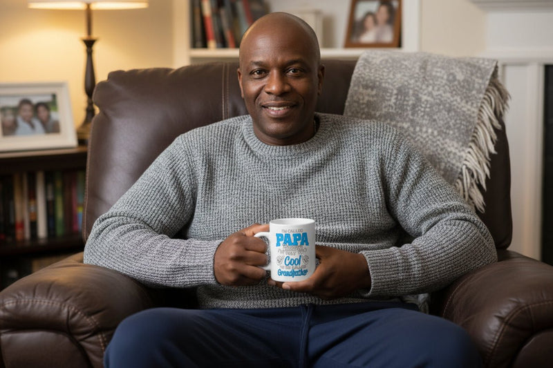 Funny Papa Mug – “Too Cool To Be Called Grandfather” 11oz Ceramic Coffee Gift for Father’s Day - WJMAPPAREL.COM