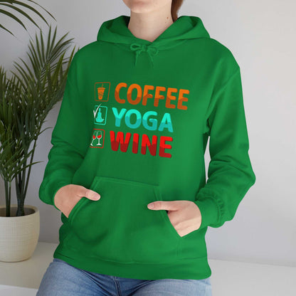 Coffee Yoga Wine Hoodie – Funny Lifestyle Sweatshirt Gift for Women - WJMAPPAREL.COM