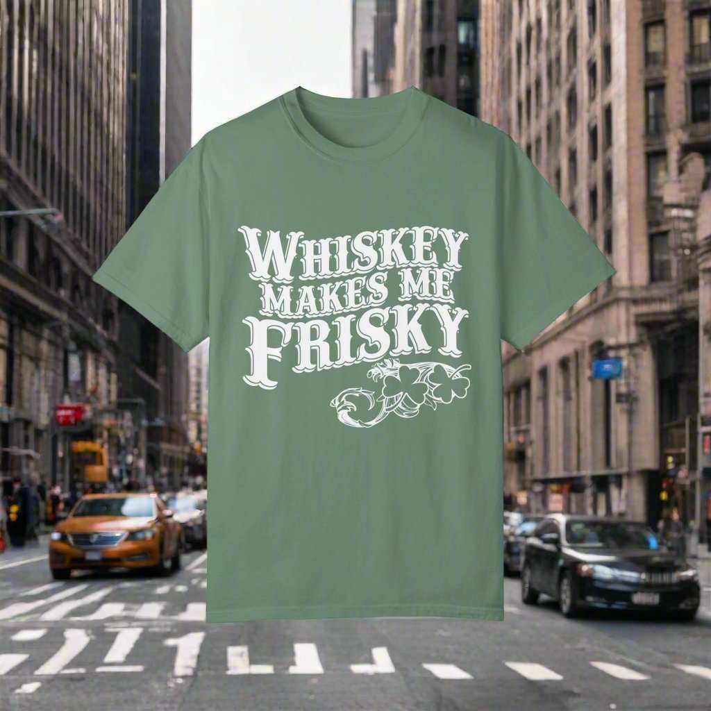 Whiskey Makes Me Frisky T-Shirt – Funny Drinking Humor Graphic Tee Gift - WJMAPPAREL.COM