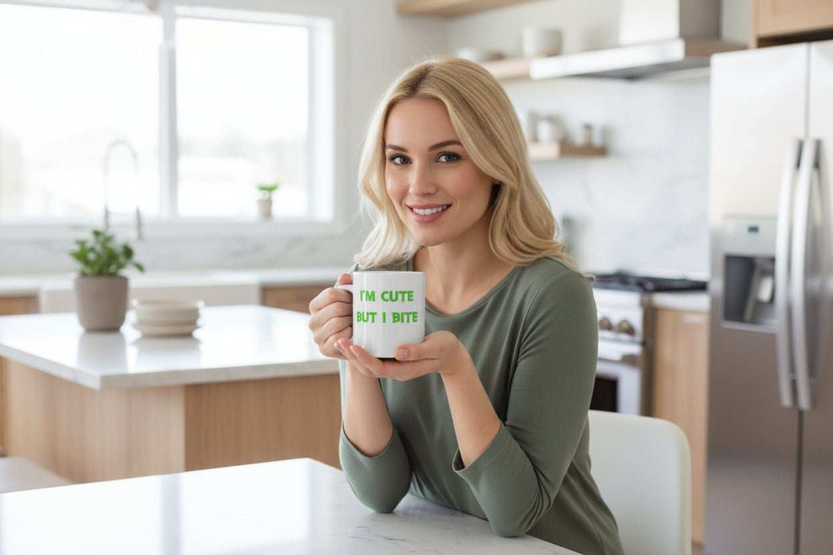 Cute But I Bite 11oz Mug – Funny Sassy Statement Coffee Cup Gift - WJMAPPAREL.COM