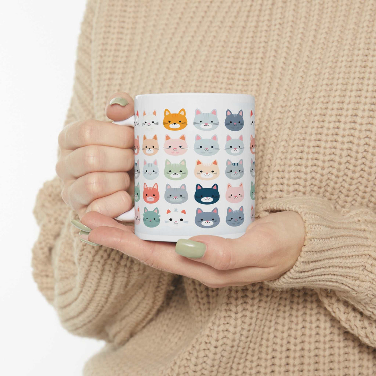 Kawaii Cat 11oz Mug – Cute Anime Cat Coffee Mug Gift - WJMAPPAREL.COM