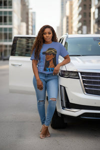 Detroit 313 Tee — Girl in Camo Cap Graphic T-Shirt - WJMAPPAREL.COM
