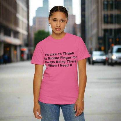 Middle Finger “Being There” T-Shirt – Funny Sarcastic Graphic Tee Gift - WJMAPPAREL.COM